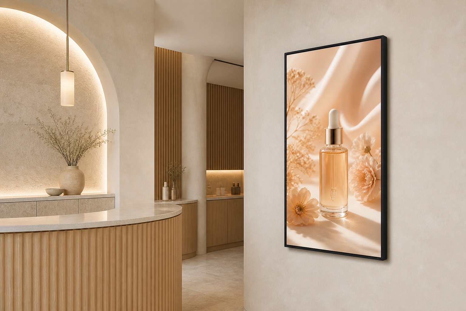 43-inch Kangway wall display in a customer-facing commercial space